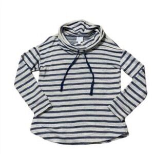 Sunday Navy & Gray Striped Cowl Neck Sweater – Size Small